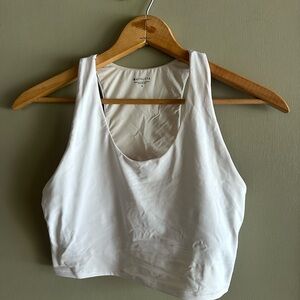 Athleta White Racerback Crop Top Bra